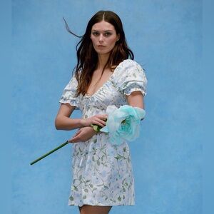 Hill House Ophelia Mini Dress in Blue Peony